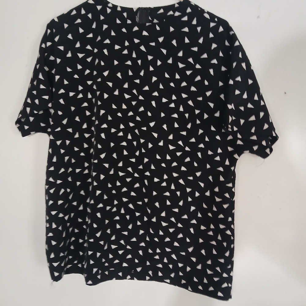 Black and White Geometric Women's Blouse (0307)